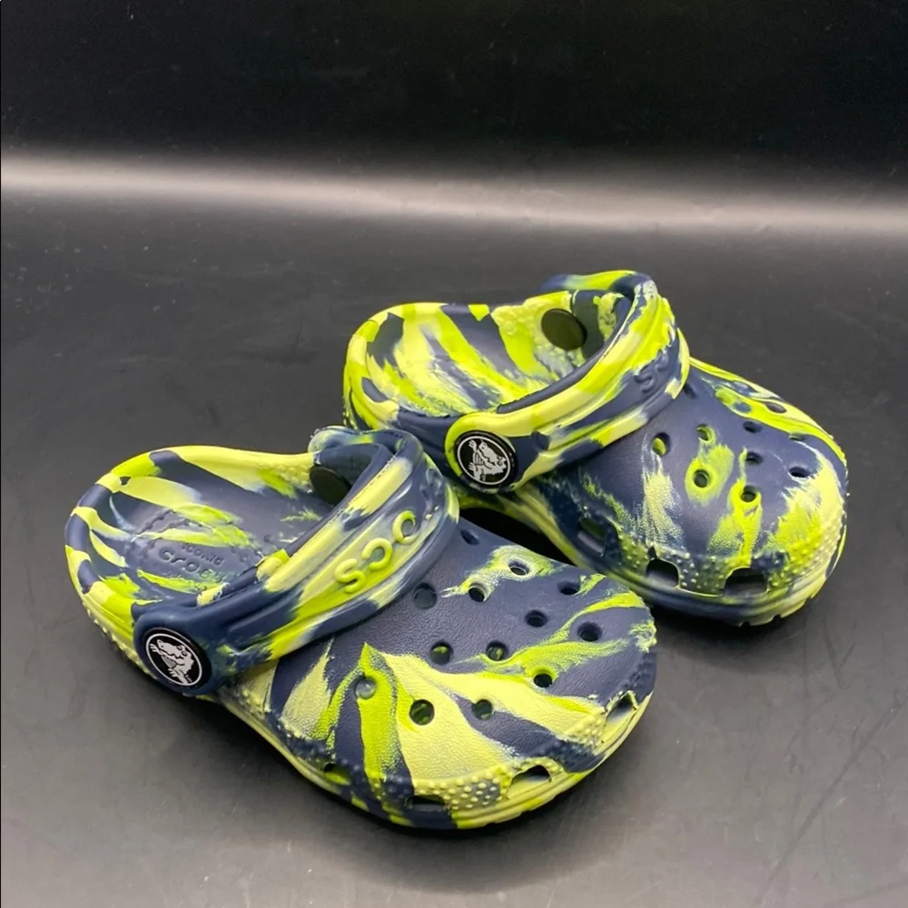 Kids Crocs Clogs - Blue and Yellow - Picture 7 of 8